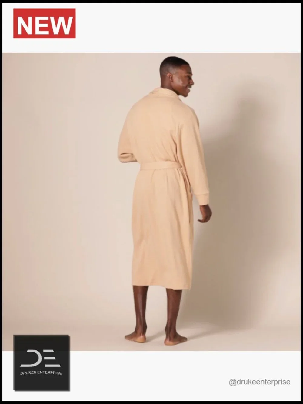 Men's Lightweight Cotton Waffle Bathrobe Big & Tall Relaxed Fit